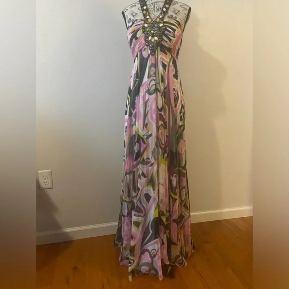 Dolce Jovani Silk dress size 12 Formal Elegant Gown - Picture 1 of 8